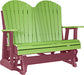 LuxCraft LuxCraft Lime Green 4 ft. Recycled Plastic Adirondack Outdoor Glider Lime Green on Cherrywood Adirondack Glider 4APGLGCW