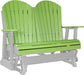 LuxCraft LuxCraft Lime Green 4 ft. Recycled Plastic Adirondack Outdoor Glider Lime Green on Dove Gray Adirondack Glider 4APGLGDG