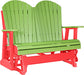 LuxCraft LuxCraft Lime Green 4 ft. Recycled Plastic Adirondack Outdoor Glider Lime Green on Red Adirondack Glider 4APGLGR