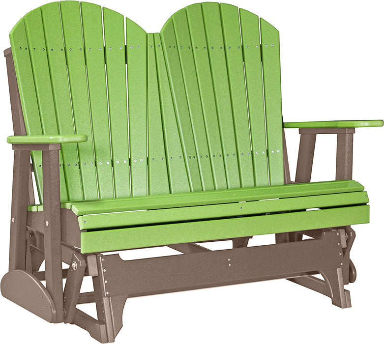 LuxCraft LuxCraft Lime Green 4 ft. Recycled Plastic Adirondack Outdoor Glider Lime Green on Weatherwood Adirondack Glider 4APGLGWW