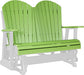 LuxCraft LuxCraft Lime Green 4 ft. Recycled Plastic Adirondack Outdoor Glider Lime Green on White Adirondack Glider 4APGLGWH