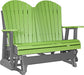 LuxCraft LuxCraft Lime Green 4 ft. Recycled Plastic Adirondack Outdoor Glider With Cup Holder Lime Green on Slate Adirondack Glider 4APGLGS-CH