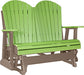 LuxCraft LuxCraft Lime Green 4 ft. Recycled Plastic Adirondack Outdoor Glider With Cup Holder Lime Green on Weatherwood Adirondack Glider 4APGLGWW-CH