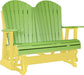 LuxCraft LuxCraft Lime Green 4 ft. Recycled Plastic Adirondack Outdoor Glider With Cup Holder Lime Green on Yellow Adirondack Glider 4APGLGY-CH