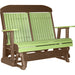 LuxCraft LuxCraft Lime Green 4 ft. Recycled Plastic Highback Outdoor Glider Bench Lime Green on Chestnut Brown Highback Glider 4CPGLGCBR