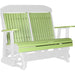 LuxCraft LuxCraft Lime Green 4 ft. Recycled Plastic Highback Outdoor Glider Bench Lime Green on White Highback Glider 4CPGLGWH