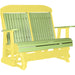 LuxCraft LuxCraft Lime Green 4 ft. Recycled Plastic Highback Outdoor Glider Bench Lime Green on Yellow Highback Glider 4CPGLGY