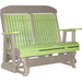 LuxCraft LuxCraft Lime Green 4 ft. Recycled Plastic Highback Outdoor Glider Bench With Cup Holder Lime Green on Weatherwood Highback Glider 4CPGLGWW-CH