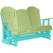 LuxCraft LuxCraft Lime Green 5 ft. Recycled Plastic Adirondack Outdoor Glider Lime Green on Aruba Blue Adirondack Glider 5APGLGAB
