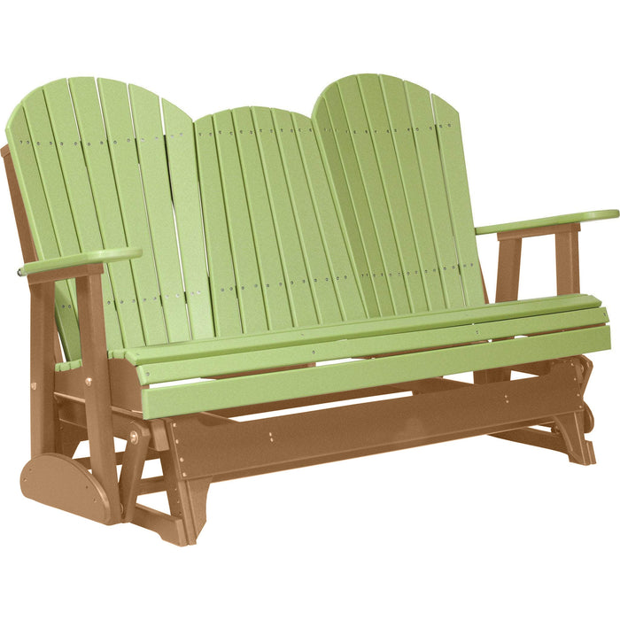 LuxCraft LuxCraft Lime Green 5 ft. Recycled Plastic Adirondack Outdoor Glider Lime Green on Cedar Adirondack Glider 5APGLGC