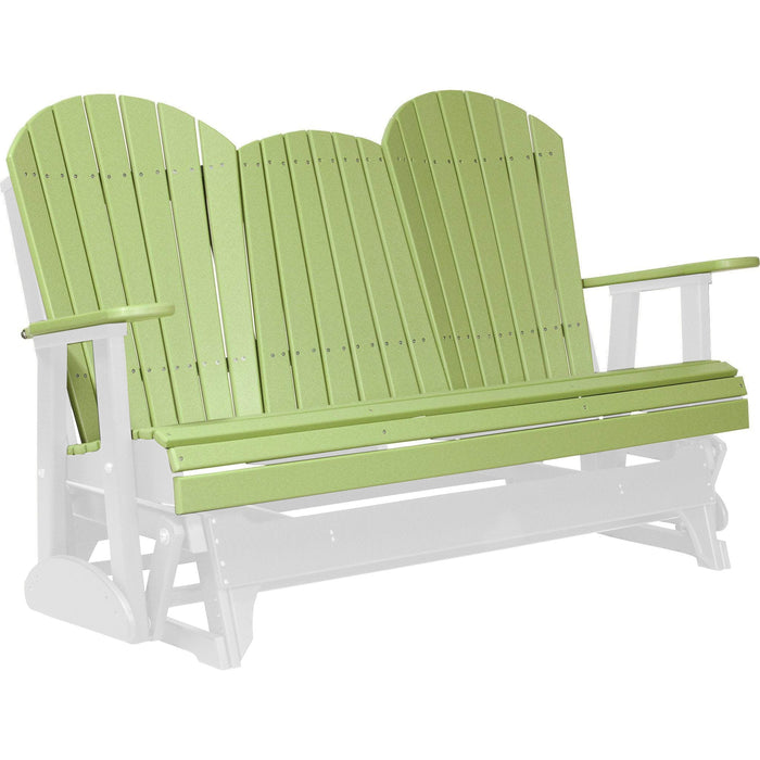 LuxCraft LuxCraft Lime Green 5 ft. Recycled Plastic Adirondack Outdoor Glider Lime Green on White Adirondack Glider 5APGLGWH