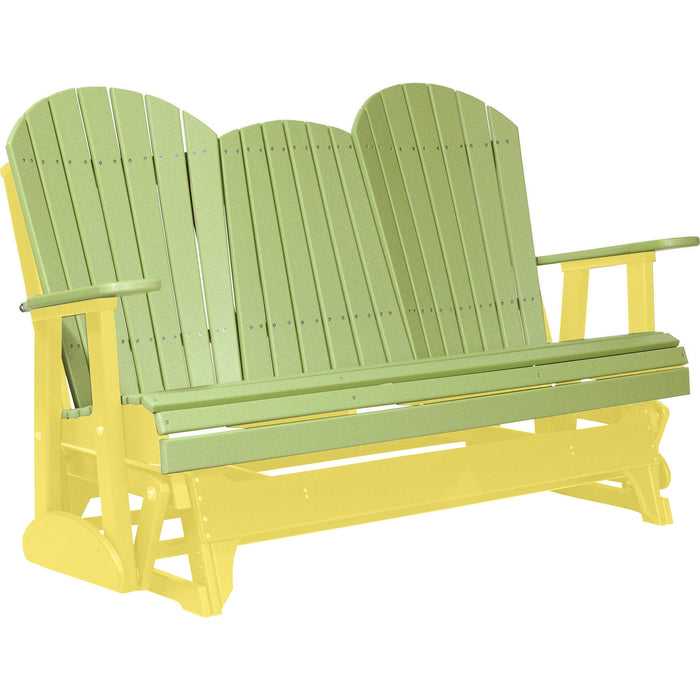 LuxCraft LuxCraft Lime Green 5 ft. Recycled Plastic Adirondack Outdoor Glider Lime Green on Yellow Adirondack Glider 5APGLGY
