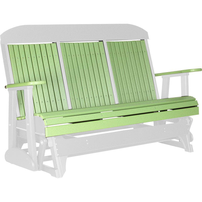 LuxCraft LuxCraft Lime Green 5 ft. Recycled Plastic Highback Outdoor Glider Lime Green on White Highback Glider 5CPGLGWH