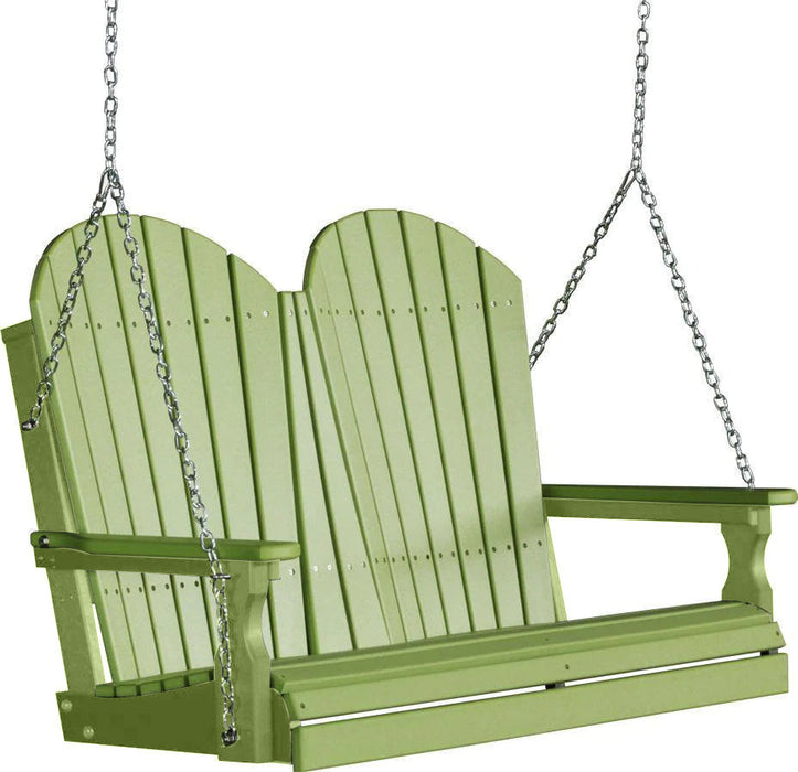LuxCraft LuxCraft Lime Green Adirondack 4ft. Recycled Plastic Porch Swing Lime Green / Adirondack Porch Swing Porch Swing 4APSLG