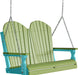 LuxCraft LuxCraft Lime Green Adirondack 4ft. Recycled Plastic Porch Swing Lime Green on Aruba Blue / Adirondack Porch Swing Porch Swing 4APSLGAB