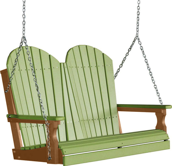 LuxCraft LuxCraft Lime Green Adirondack 4ft. Recycled Plastic Porch Swing Lime Green on Cedar / Adirondack Porch Swing Porch Swing 4APSLGC