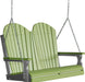 LuxCraft LuxCraft Lime Green Adirondack 4ft. Recycled Plastic Porch Swing Lime Green on Slate / Adirondack Porch Swing Porch Swing 4APSLGS