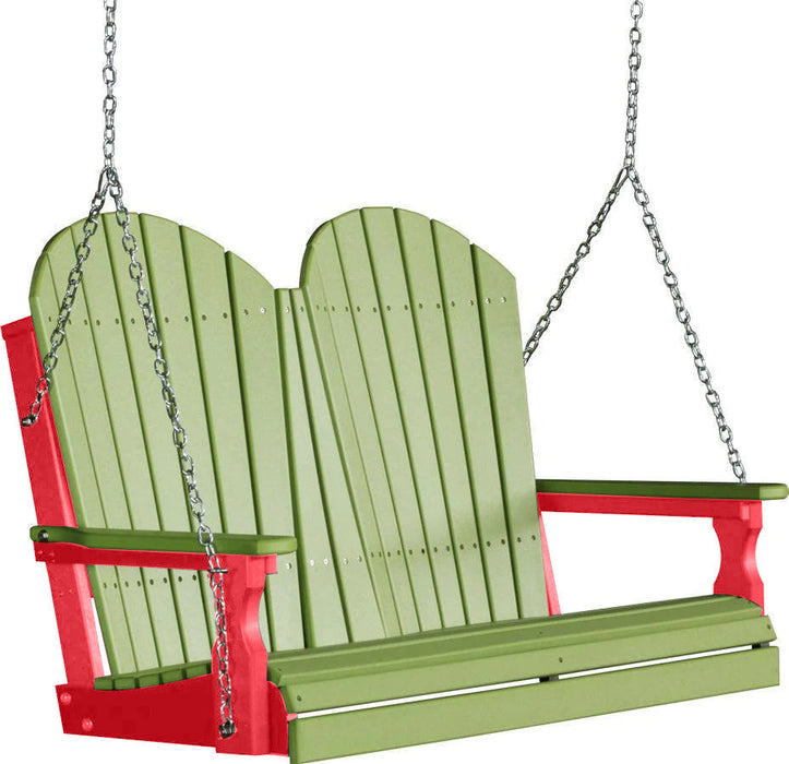 LuxCraft LuxCraft Lime Green Adirondack 4ft. Recycled Plastic Porch Swing Porch Swing