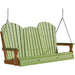 LuxCraft LuxCraft Lime Green Adirondack 5ft. Recycled Plastic Porch Swing Lime Green on Antique Mahogany / Adirondack Porch Swing Porch Swing 5APSLGAM