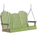 LuxCraft LuxCraft Lime Green Adirondack 5ft. Recycled Plastic Porch Swing Lime Green on Weatherwood / Adirondack Porch Swing Porch Swing 5APSLGWW