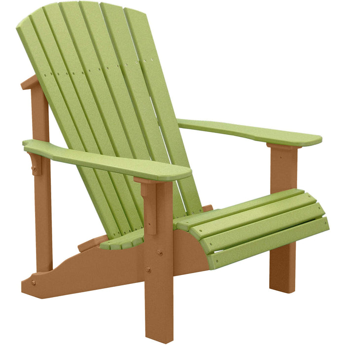 LuxCraft LuxCraft Lime Green Deluxe Recycled Plastic Adirondack Chair Lime Green on Cedar Adirondack Deck Chair PDACLGC