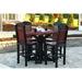 LuxCraft LuxCraft Poly 41′ Square Table Set with 4 Regular Chairs Cherrywood on Black Dining Sets P41ST-CWB