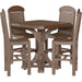 LuxCraft LuxCraft Poly 41′ Square Table Set with 4 Regular Chairs Chestnut Brown Dining Sets P41ST-CBR