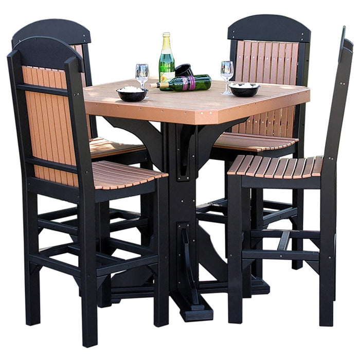 LuxCraft LuxCraft Poly 41′ Square Table Set with 4 Regular Chairs Dining Sets