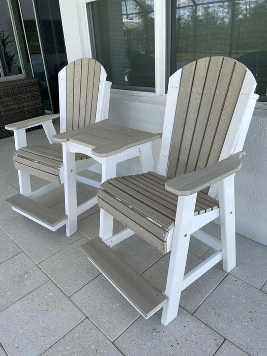 LuxCraft Luxcraft Recycled Plastic Counter Height Adirondack Tete-a-tete Balcony Set Balcony Table