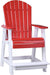 LuxCraft Luxcraft Recycled Plastic Counter Height Adirondack Tete-a-tete Balcony Set Red on White Balcony Table 2xPABC-1xBTT-RWH