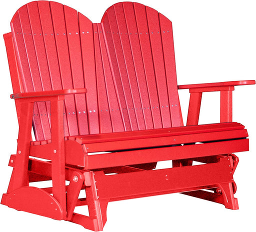 LuxCraft LuxCraft Red 4 ft. Recycled Plastic Adirondack Outdoor Glider Red Adirondack Glider 4APGR