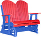 LuxCraft LuxCraft Red 4 ft. Recycled Plastic Adirondack Outdoor Glider Red on Blue Adirondack Glider 4APGRBL