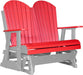 LuxCraft LuxCraft Red 4 ft. Recycled Plastic Adirondack Outdoor Glider Red on Gray Adirondack Glider 4APGRGR