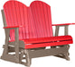 LuxCraft LuxCraft Red 4 ft. Recycled Plastic Adirondack Outdoor Glider Red on Weatherwood Adirondack Glider 4APGRWW
