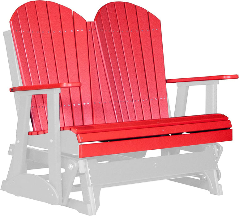 LuxCraft LuxCraft Red 4 ft. Recycled Plastic Adirondack Outdoor Glider Red on White Adirondack Glider 4APGRWH