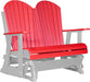 LuxCraft LuxCraft Red 4 ft. Recycled Plastic Adirondack Outdoor Glider With Cup Holder Red on Dove Gray Adirondack Glider 4APGRDG-CH