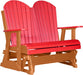 LuxCraft LuxCraft Red 4 ft. Recycled Plastic Adirondack Outdoor Glider With Cup Holder Red on Tangerine Adirondack Glider 4APGRT-CH