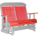 LuxCraft LuxCraft Red 4 ft. Recycled Plastic Highback Outdoor Glider Bench Red on Dove Gray Highback Glider 4CPGRDG