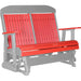 LuxCraft LuxCraft Red 4 ft. Recycled Plastic Highback Outdoor Glider Bench Red on Gray Highback Glider 4CPGRGR