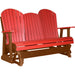 LuxCraft LuxCraft Red 5 ft. Recycled Plastic Adirondack Outdoor Glider Red on Antique Mahogany Adirondack Glider 5APGRAM