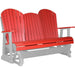 LuxCraft LuxCraft Red 5 ft. Recycled Plastic Adirondack Outdoor Glider Red on Dove Gray Adirondack Glider 5APGRDG
