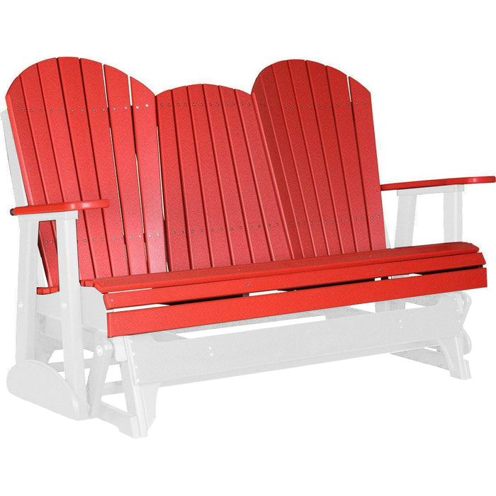 LuxCraft LuxCraft Red 5 ft. Recycled Plastic Adirondack Outdoor Glider Red on White Adirondack Glider 5APGRWH