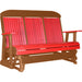 LuxCraft LuxCraft Red 5 ft. Recycled Plastic Highback Outdoor Glider Red on Antique Mahogany Highback Glider 5CPGRAM