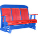 LuxCraft LuxCraft Red 5 ft. Recycled Plastic Highback Outdoor Glider Red on Blue Highback Glider 5CPGRBL