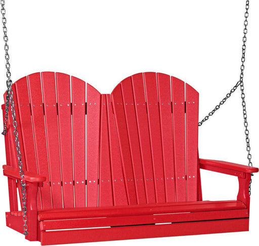 LuxCraft LuxCraft Red Adirondack 4ft. Recycled Plastic Porch Swing Red / Adirondack Porch Swing Porch Swing 4APSR