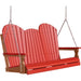 LuxCraft LuxCraft Red Adirondack 5ft. Recycled Plastic Porch Swing Red on Antique Mahogany / Adirondack Porch Swing Porch Swing