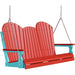 LuxCraft LuxCraft Red Adirondack 5ft. Recycled Plastic Porch Swing Red on Aruba Blue / Adirondack Porch Swing Porch Swing