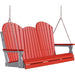 LuxCraft LuxCraft Red Adirondack 5ft. Recycled Plastic Porch Swing Red On Black / Adirondack Porch Swing Porch Swing 5APSRB