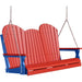LuxCraft LuxCraft Red Adirondack 5ft. Recycled Plastic Porch Swing Red on Blue / Adirondack Porch Swing Porch Swing