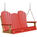LuxCraft LuxCraft Red Adirondack 5ft. Recycled Plastic Porch Swing Red on Cedar / Adirondack Porch Swing Porch Swing